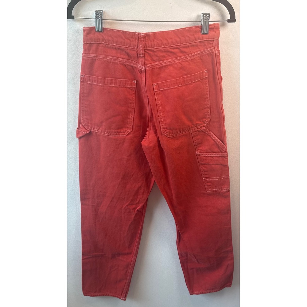 BDG Urban Outfitters Red High Waisted Carpenter Pants Size 25 Utility Denim - Picture 4 of 9